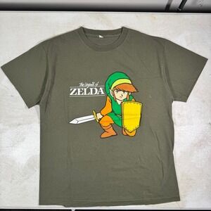 Vintage Y2K Zelda Video Game Delta Pro Green T Shirt Size Medium Promo Tee